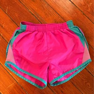 Nike Kids Pink and Green Athletic Shorts